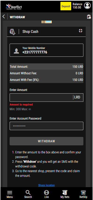 withdraw code